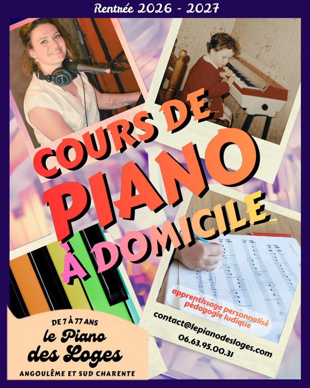 Réservez votre créneau pour vos cours de piano C'est la rentrée ! Réservez vos cours de piano à Angoulême et dans le Sud Charente
